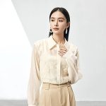 原創設計師品牌新款簡約文藝純色翻領長袖襯衫